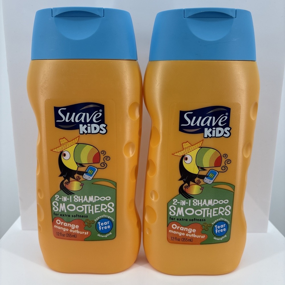 (Lot‎ of 2) Suave Kids 2 in 1 Shampoo Smoothers Orange Mango Outburst Tear Free